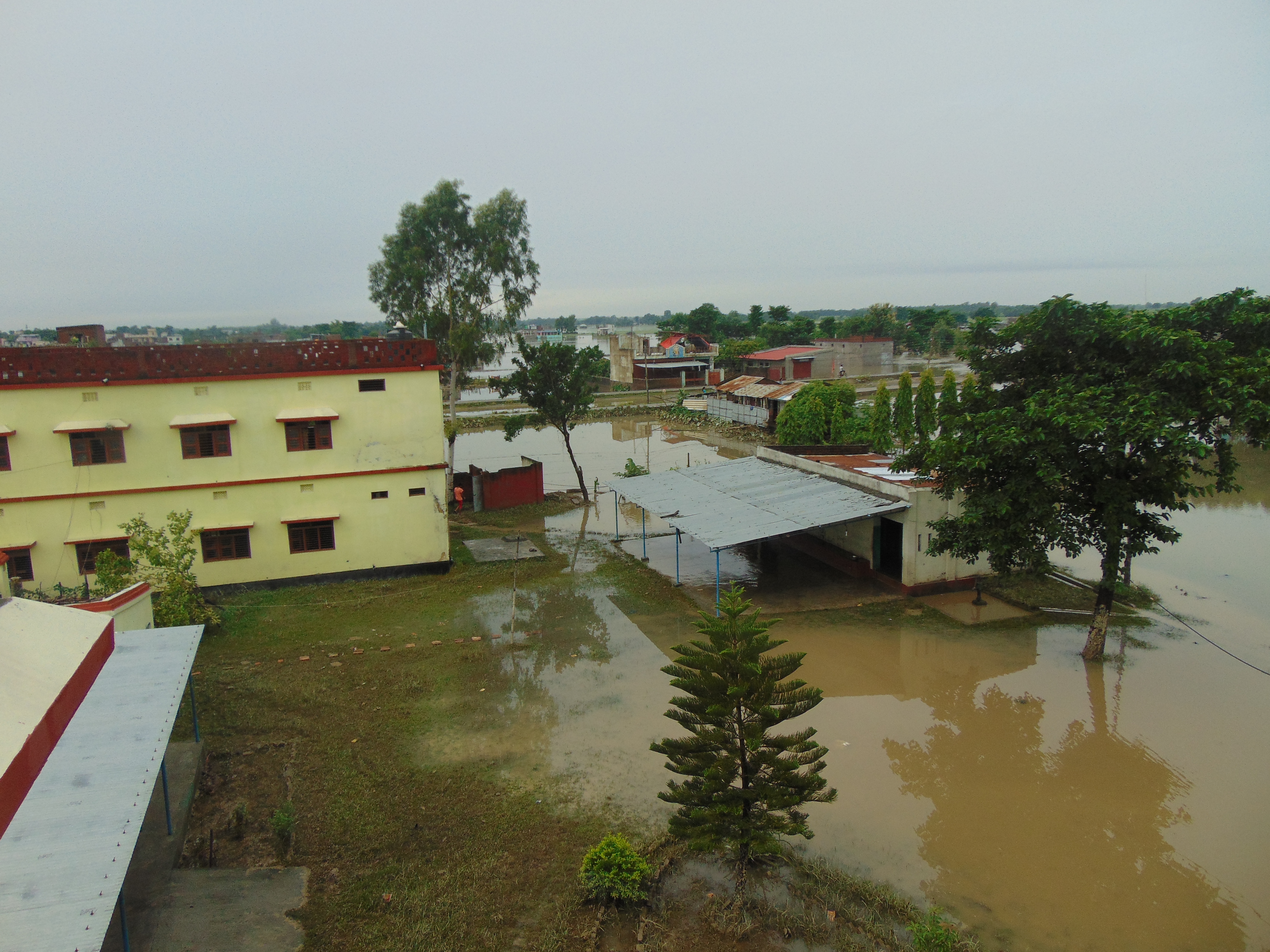 flooded school ground