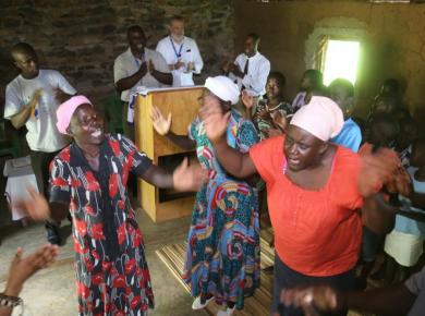<p>Women praise the Lord during a worship service at a Kenya Mennonite Church congregation. Photo: @realfoto_Kenya</p>