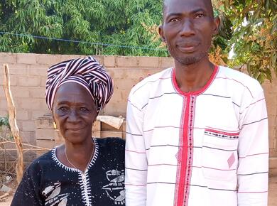 Fabé Traoré with his mother