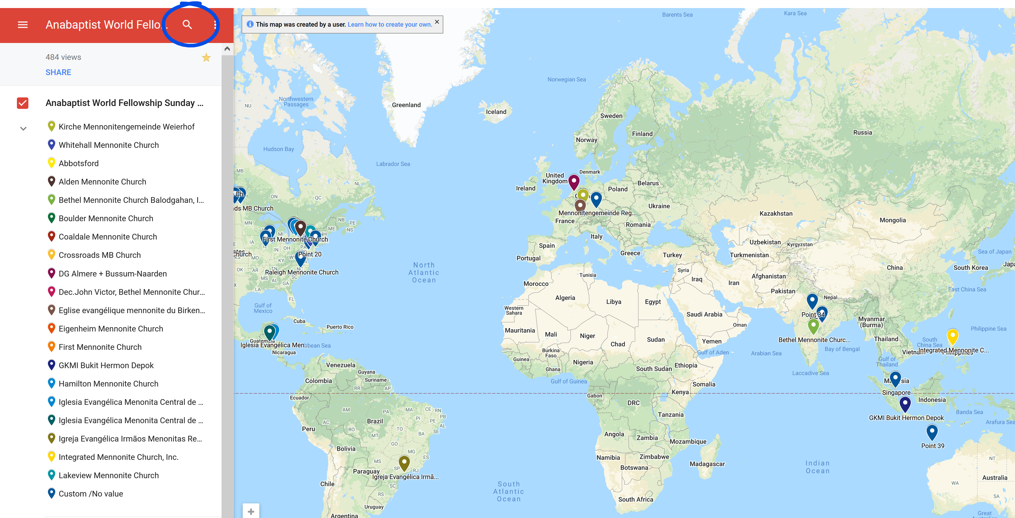 pinnable google map