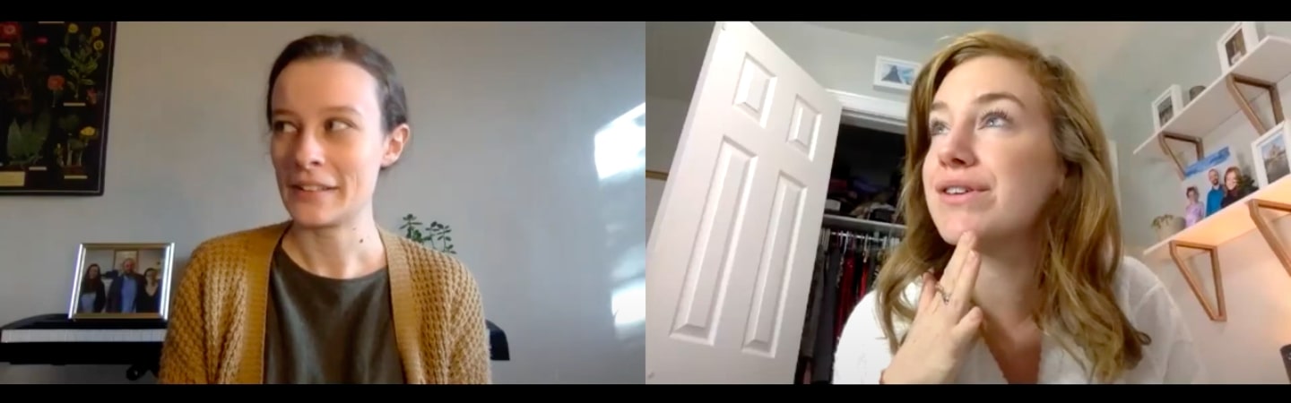 two faces on Zoom