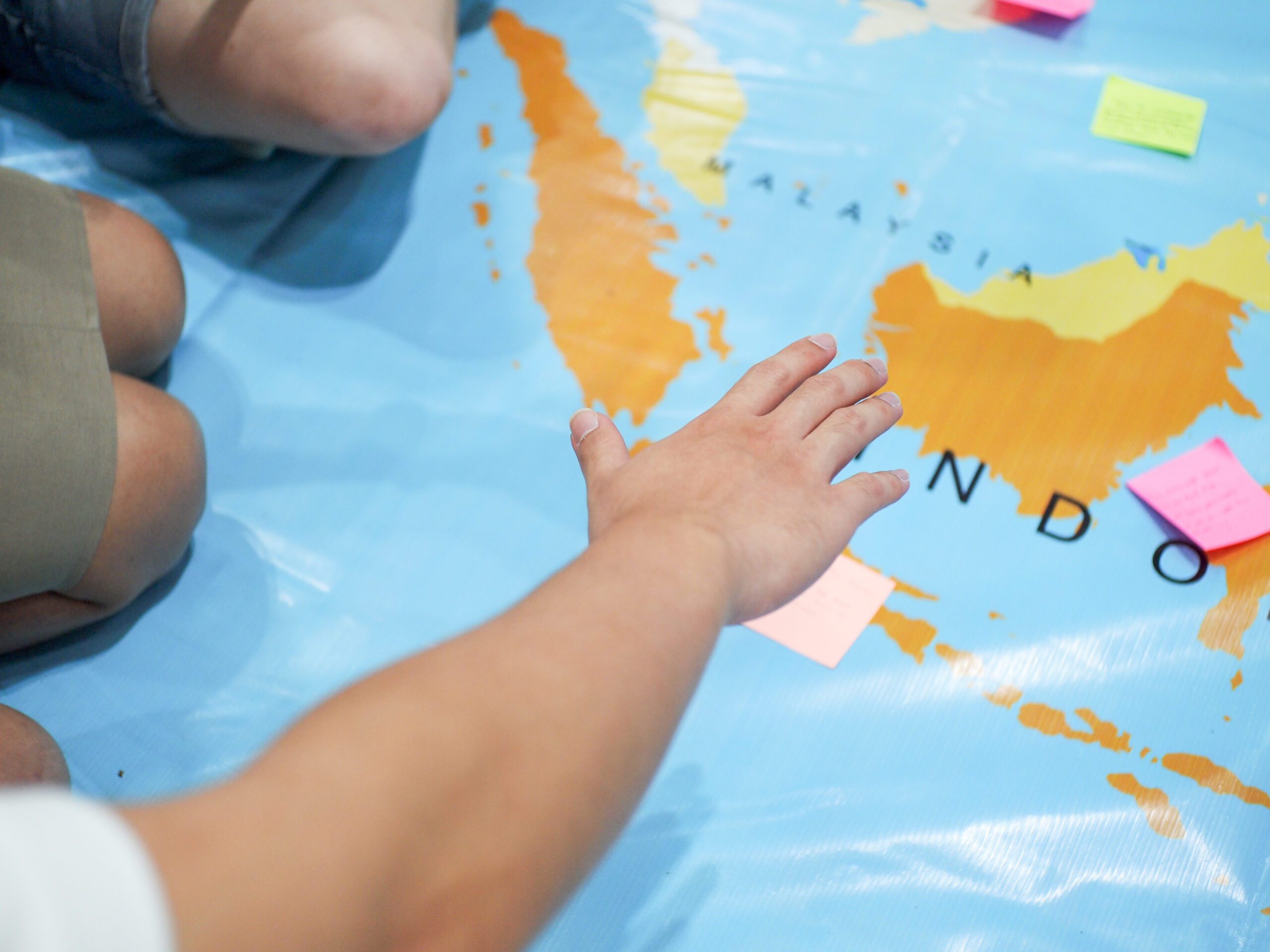 hand praying over Indonesia
