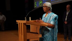 Cynthia Peacock blessing prayer at MWC100