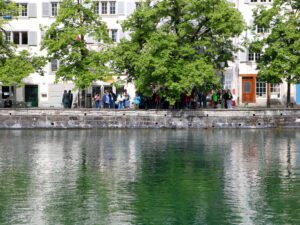 Throughout the day, participants gathered at the “Schipfe” to view the site where early Anabaptists were drowned as punishment for their beliefs.