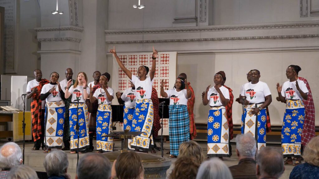 EFC Choir performs “Anawuok adhi e dala wa ka Nyasaye” (“I am already on my way to our heavenly home”) with soloist Sheila Omondi in the Predigerkirche, Zurich, Switzerland.