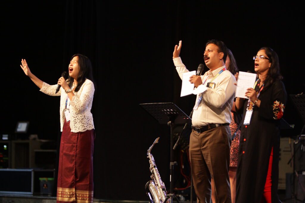 diversity group of people singing