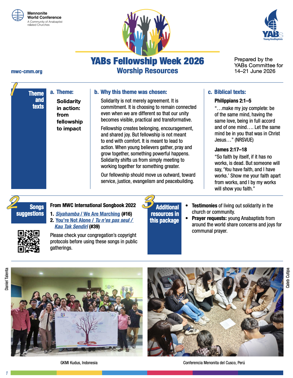 YABs Fellowship Week 2026 worship resource