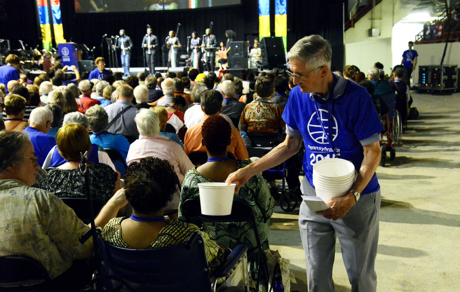 offering during worship service