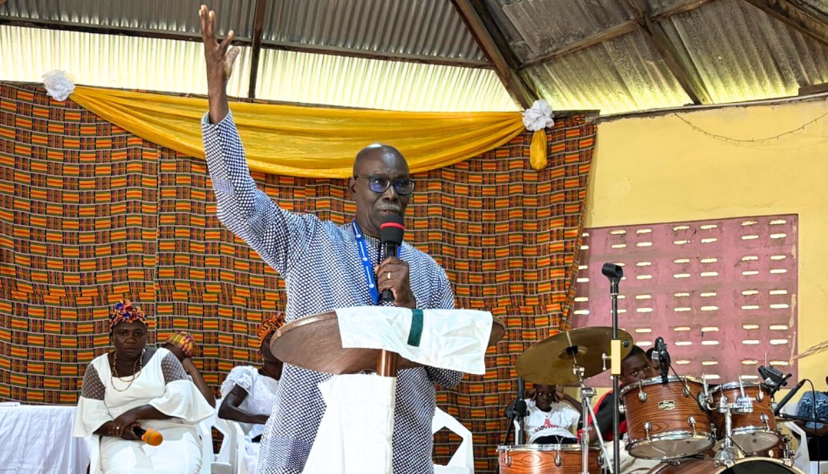 An African leader shares a sermon in the church